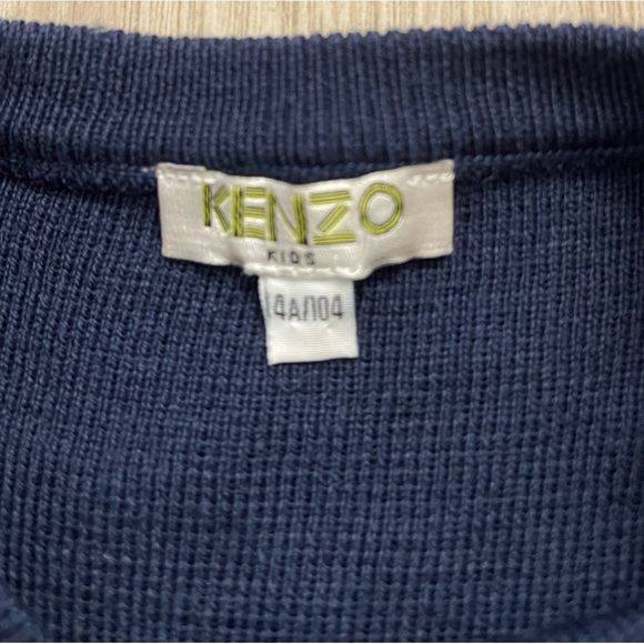 KENZO GIRLS BLUE KNITTED WOOL DRESS 4 YEAR OLD - Picture 4 of 6